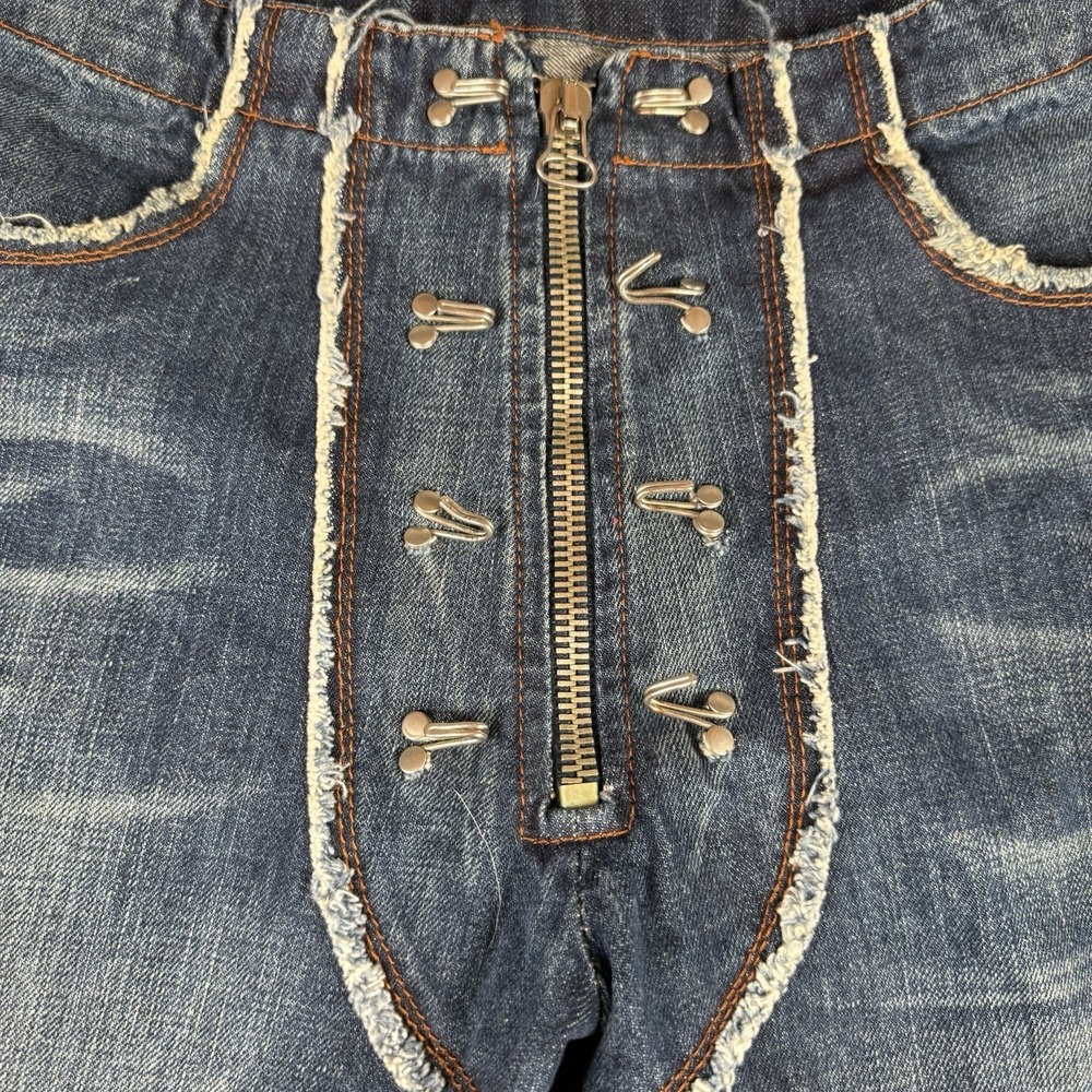 JPG Jean's Jean Paul Gaultier Womens 30" Corset Lace Up Flare Jeans Y2K Vintage - Picture 3 of 12